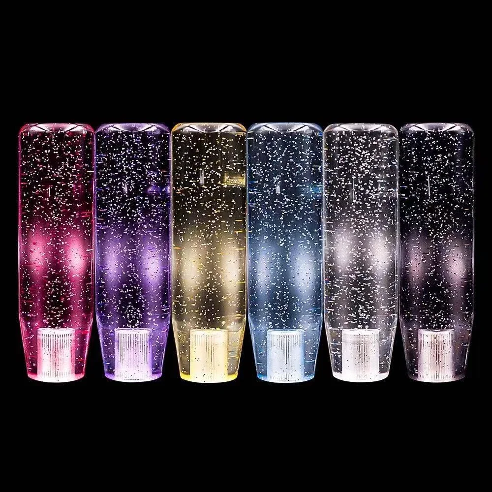 15cm Car Shining Stitching Multicolor Gear Shift Knob Crystal Bubble Colorful Shifter Lever AT MT Fit For Honda Toyota Nissan