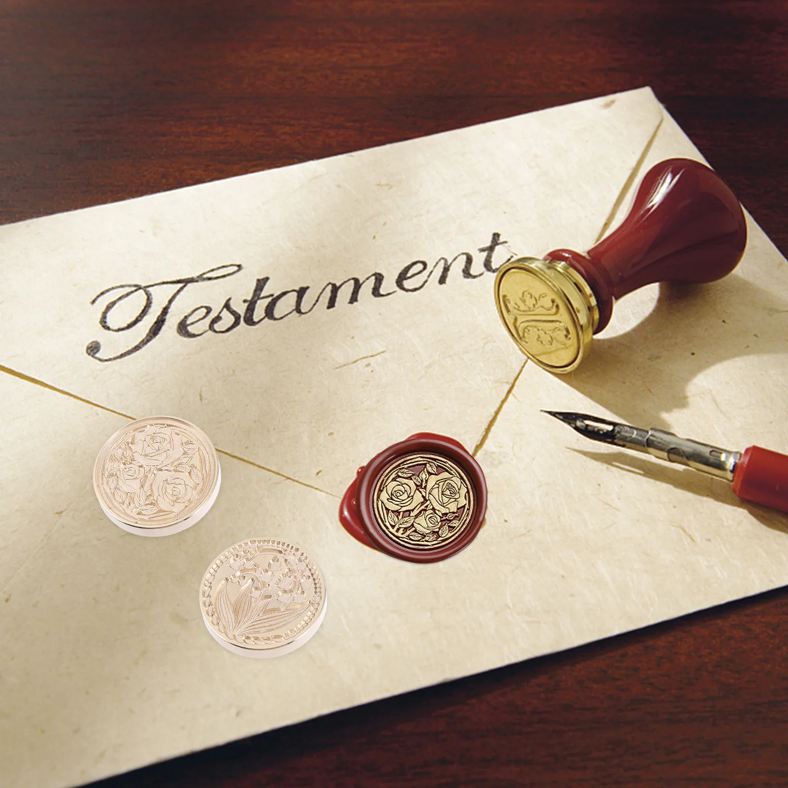 

2Pcs Creative Copper Wax Seals for Envelopes Invitations Greeting Cards Durable Practical Unique Design Replacement