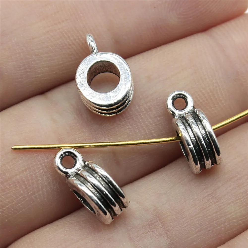 

Wholesale 200pcs/bag 12x7x4mm Spacers Beads Big Hole Beads Bails Jewelry Findings For Jewelry Making