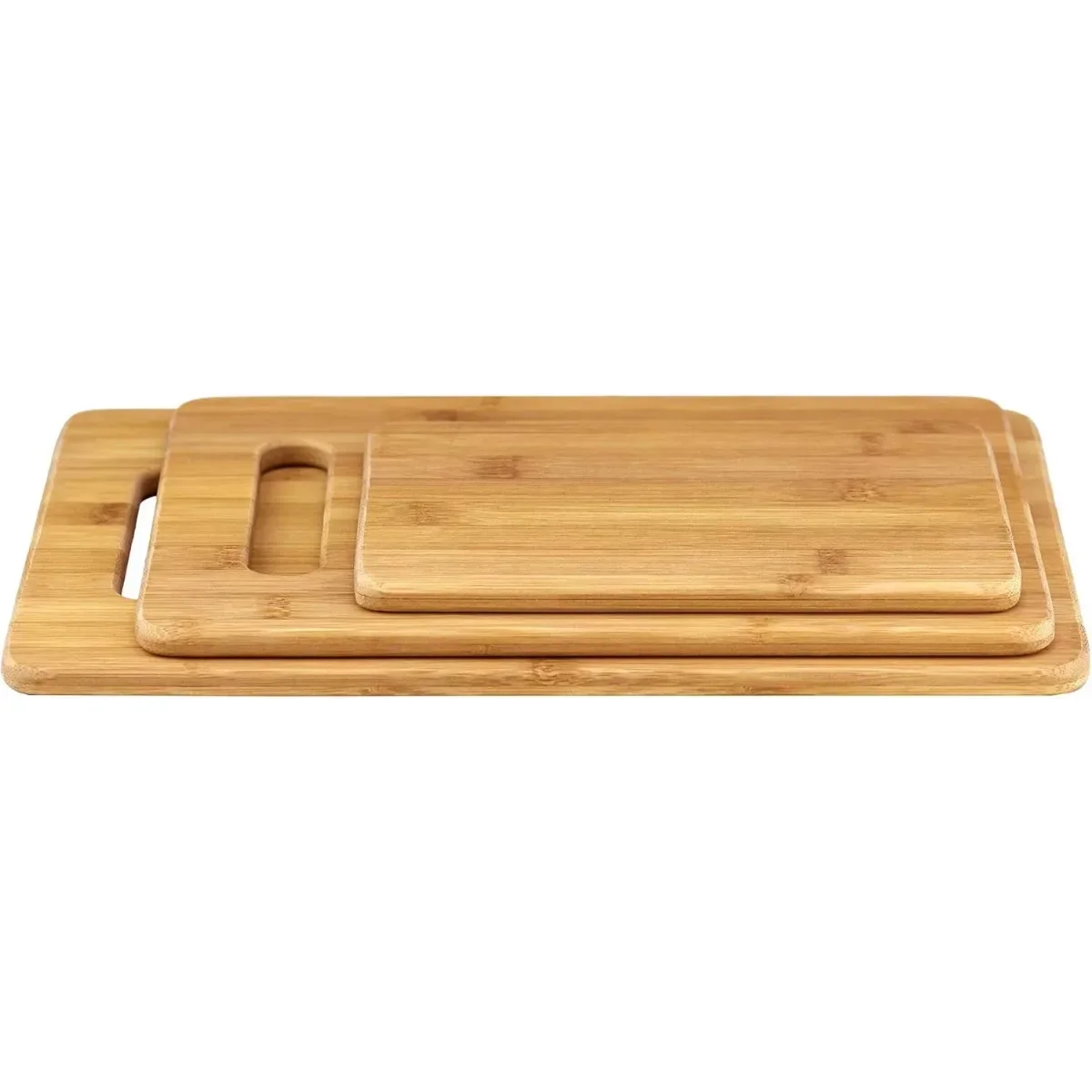 

3-Piece Bamboo Cutting Board Set, Reversible & Durable Chopping Boards for Kitchen. Eco-Friendly.