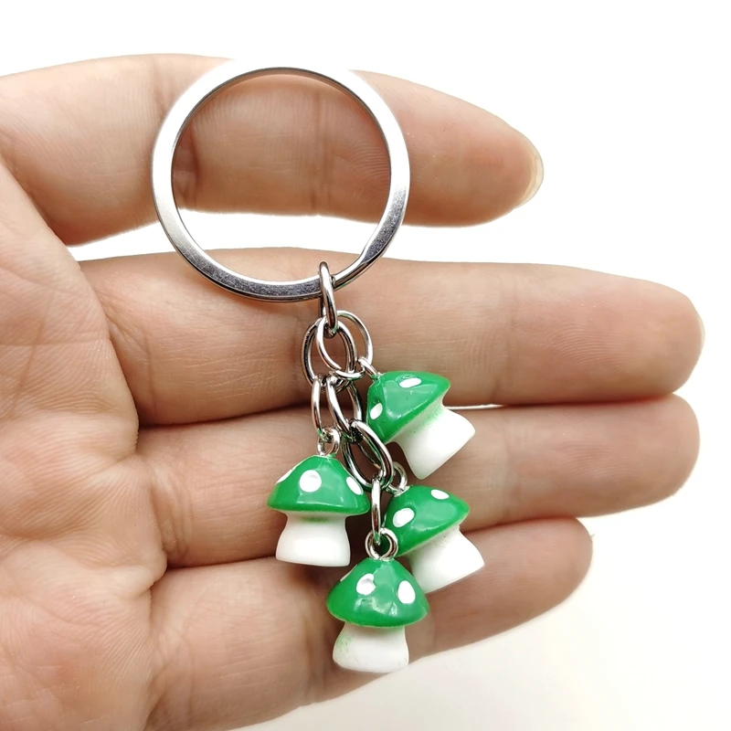 Cute Cartoon Mushroom Keychain Resin PendantKeychain Color Mushrooms Keychain Forest Fairy Party Men or Woman Jewelry Gift