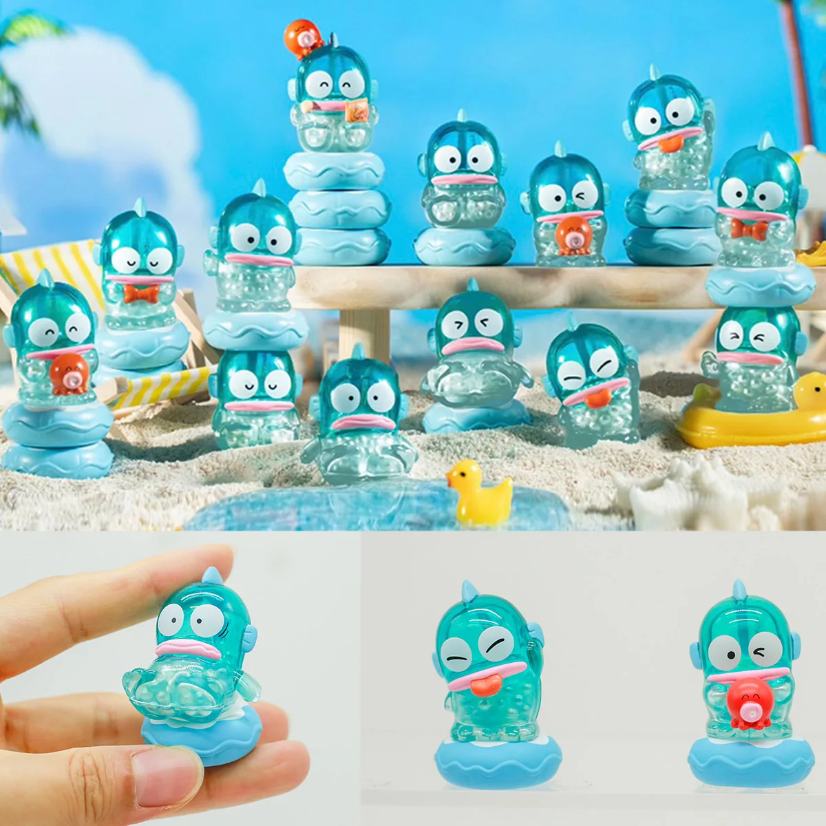 

Sanrio Characters Hangyodon Holiday Beach Stacking Mini Blind Box Toy Figures Collectibles Desk Decor Kids Christmas Gifts