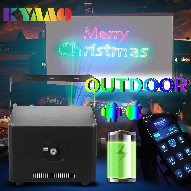 

RGB 3W Animation Bluetooth App Laser Wedding Stage Effect Christmas Performance Light DMX Portable Mini With Battery
