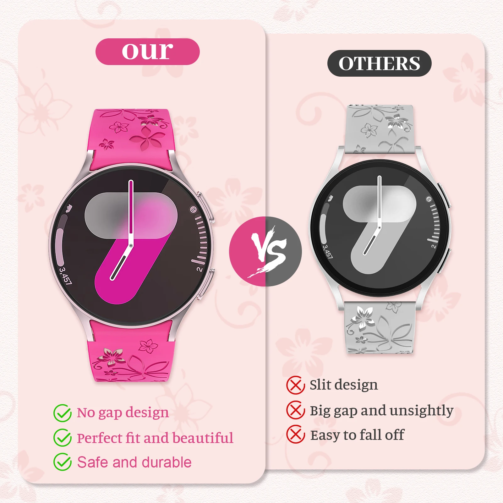 لا يوجد فجوات لساعة سامسونج جالاكسي 7/5 برو/4 6 كلاسيك 40 44 ملم سوار رياضي من السيليكون المحفور كوريا جالاكسي ساعة 7 أشرطة