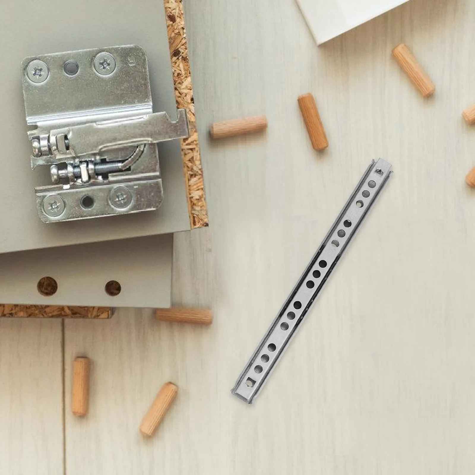 2Pcs Full Extension Ball Bearing Drawer Slides Steel Cabinet Glides Quiet Operation Compact Spaces Dual Direction