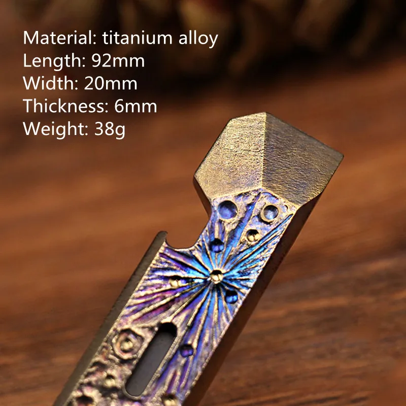 Limited Edition Titanium Alloy EDC Multi-function Crowbar Bottle Opener Outdoor Manual Carving Starry Sky Crowbar