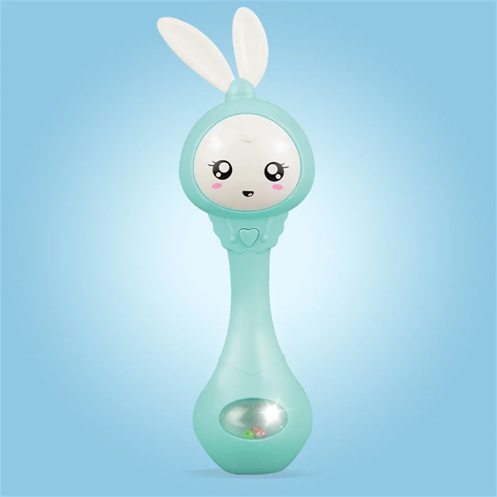 Baby Music Flashing Rattle Rabbit Toys Teether Hand Bells Mobile Infant Weep Tear Newborn Early Educational Toys