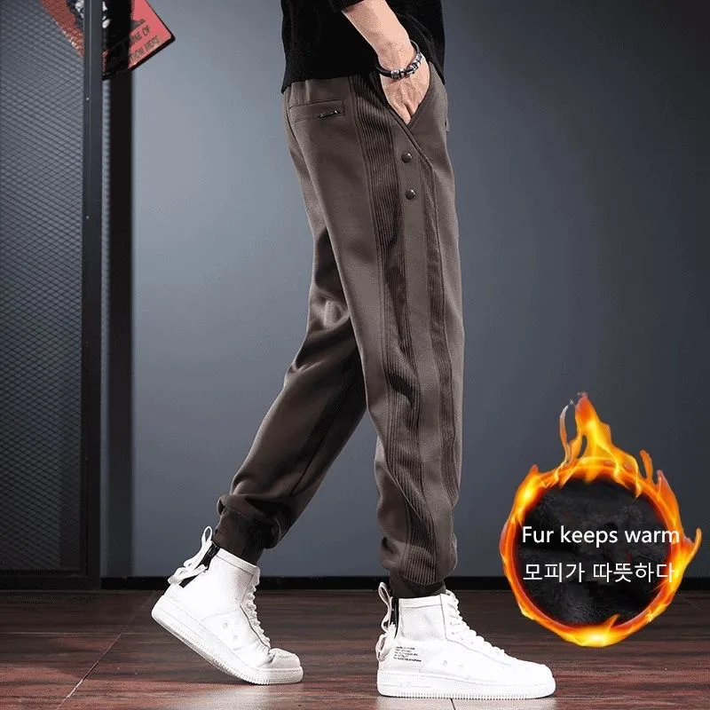 Pantaloni da golf da uomo Villus invernali Mantieni caldi Pantaloni da golf addensati Pantaloni da lavoro sportivi casual da uomo Pantaloni da golf elastici con giunture sottili