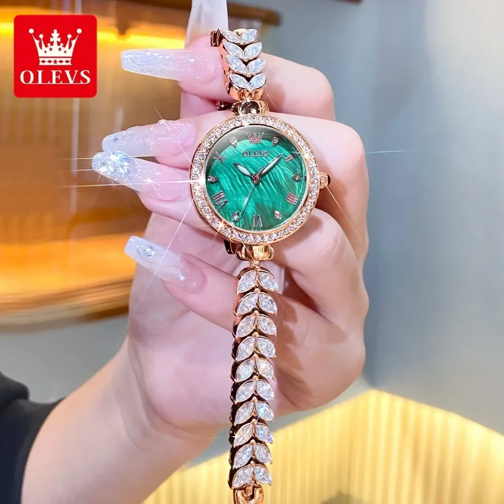 OLEVS 9971 Waterproof Women Wristwatch Fashion Quartz Stainless Steel Strap Watch For Women