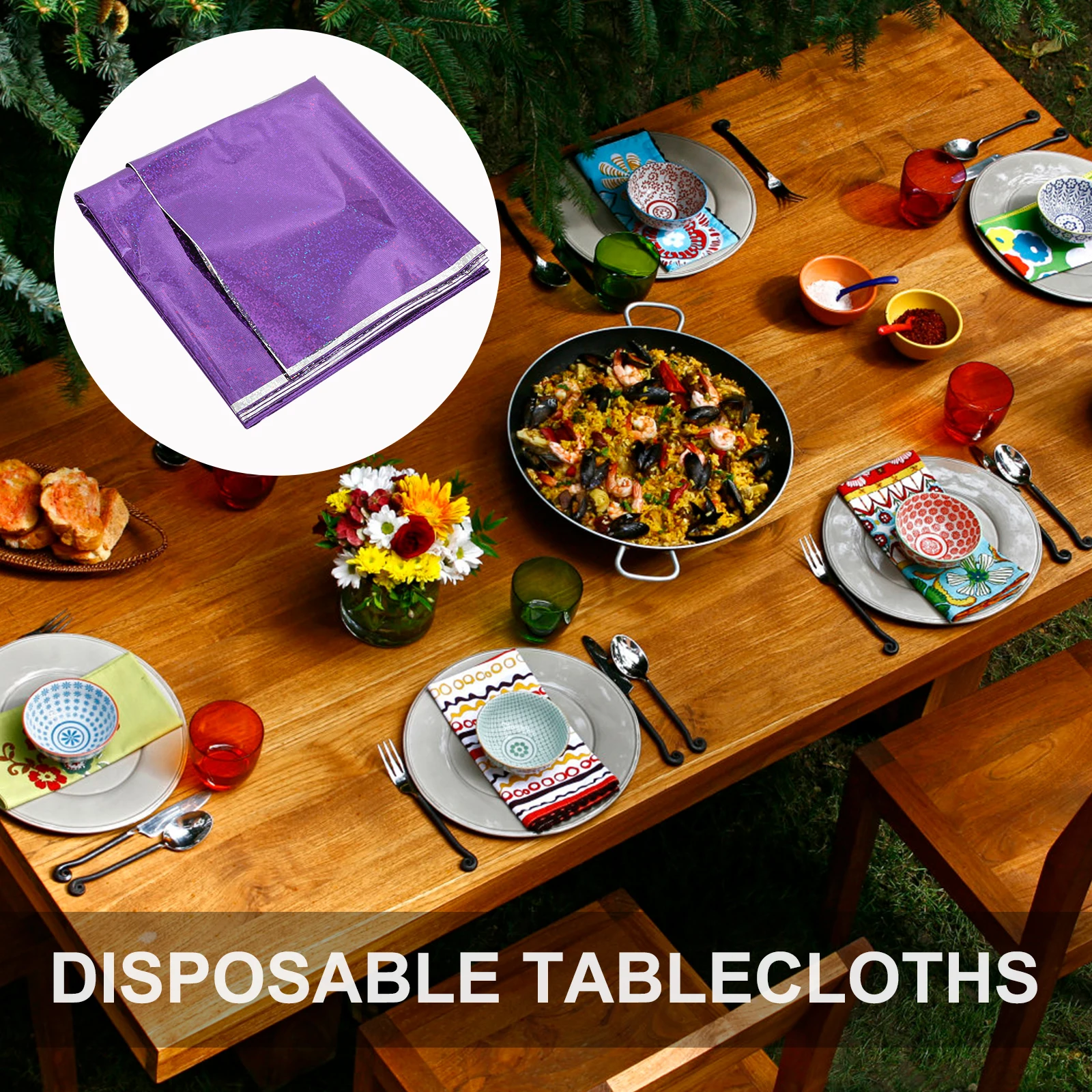 

Aluminum Film Tablecloth Wipe Clean Laser Disposable Shiny Buffet Party Supplies Wedding Dinner Kitchen Hotel