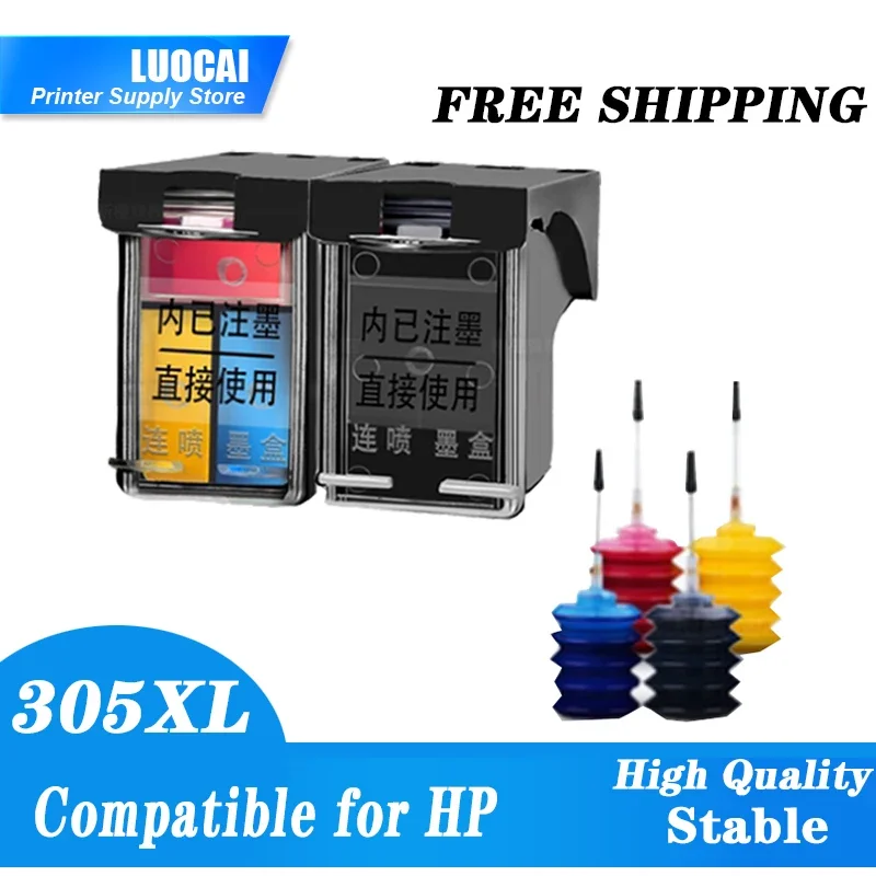 LUOCAI Compatible Remanufactured For HP 305 XL Ink Cartridges For HP Deskjet Series 2700 Envy Series 1255 4122 6020  6400 6430