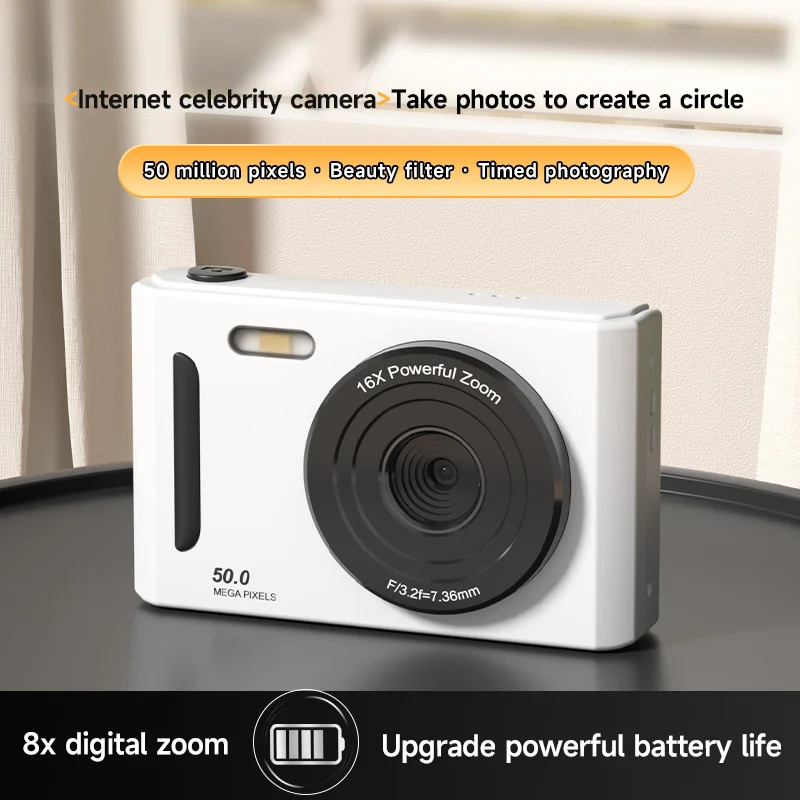 64G Children's and Students Digital Camera 1080P Digital Point and Shoot Camera with 16X Zoom Anti Shake Compact Small Camera