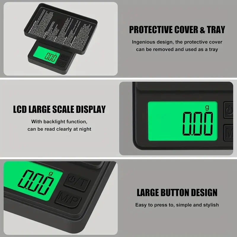 100/1000g 0,01g Mini Digitalwaage Hochpräzise Elektronische Taschenwaage Schmuckwaage Küchenwaage Tragbare Elektronische Waage – Detail 9