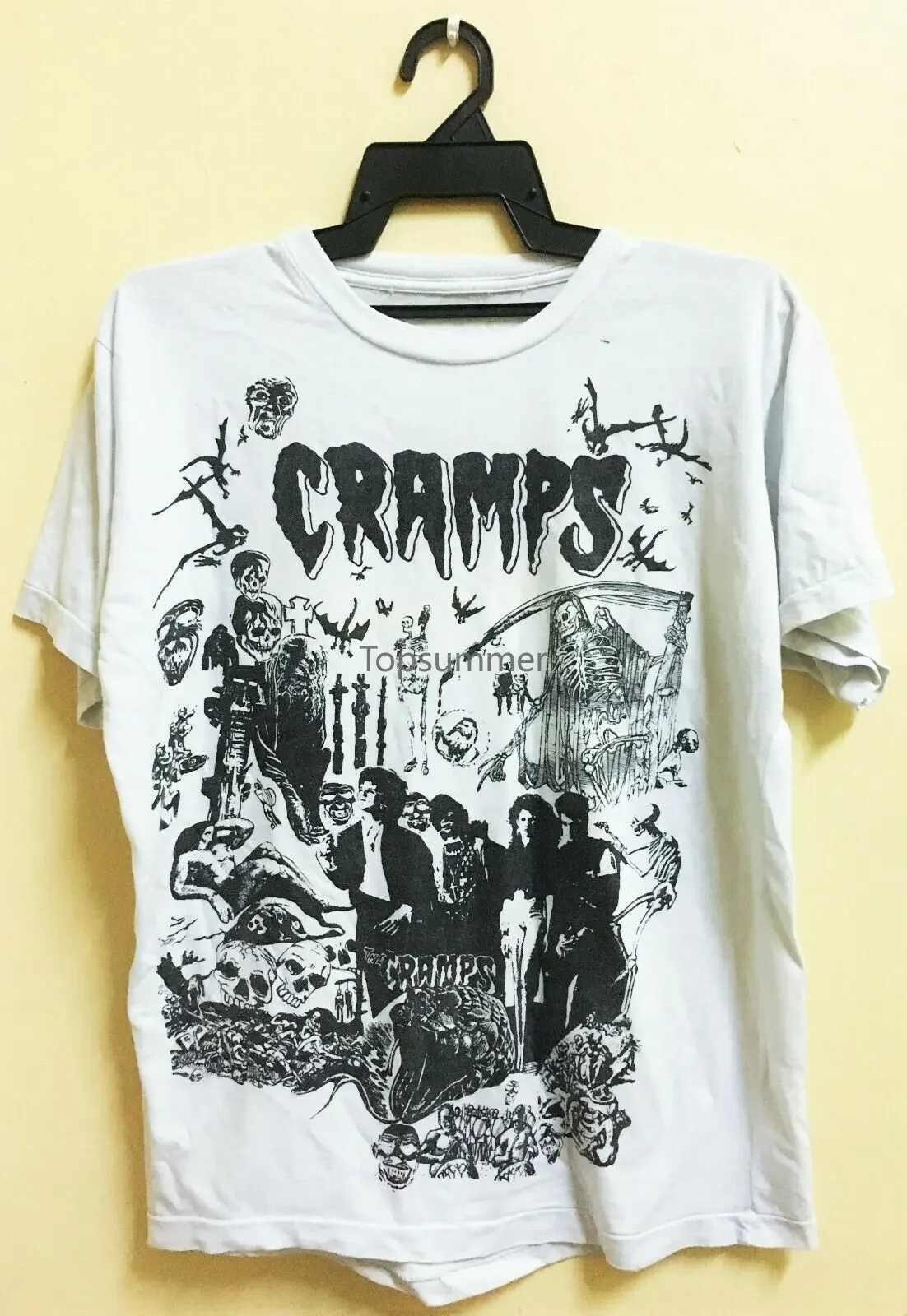 Vintage 80S The Cramps Punk Rock Psychobilly Tour Concert Promo T-Shirt