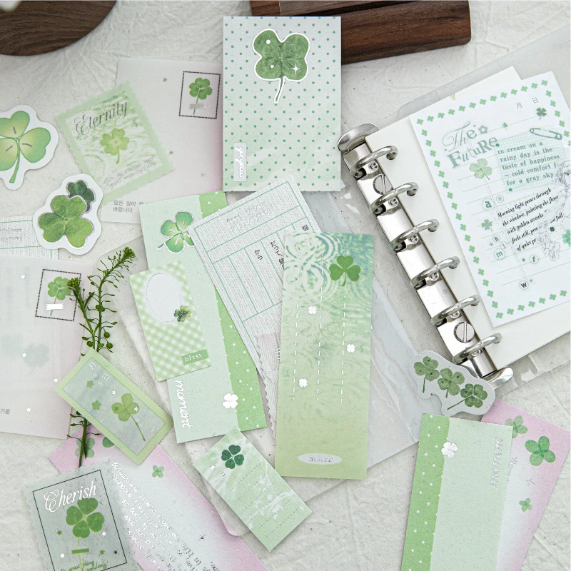 Multi-material Hot Silver Sticker Bag Floral Letter Fresh Floral Handbook Material Daily Collage Message Mark