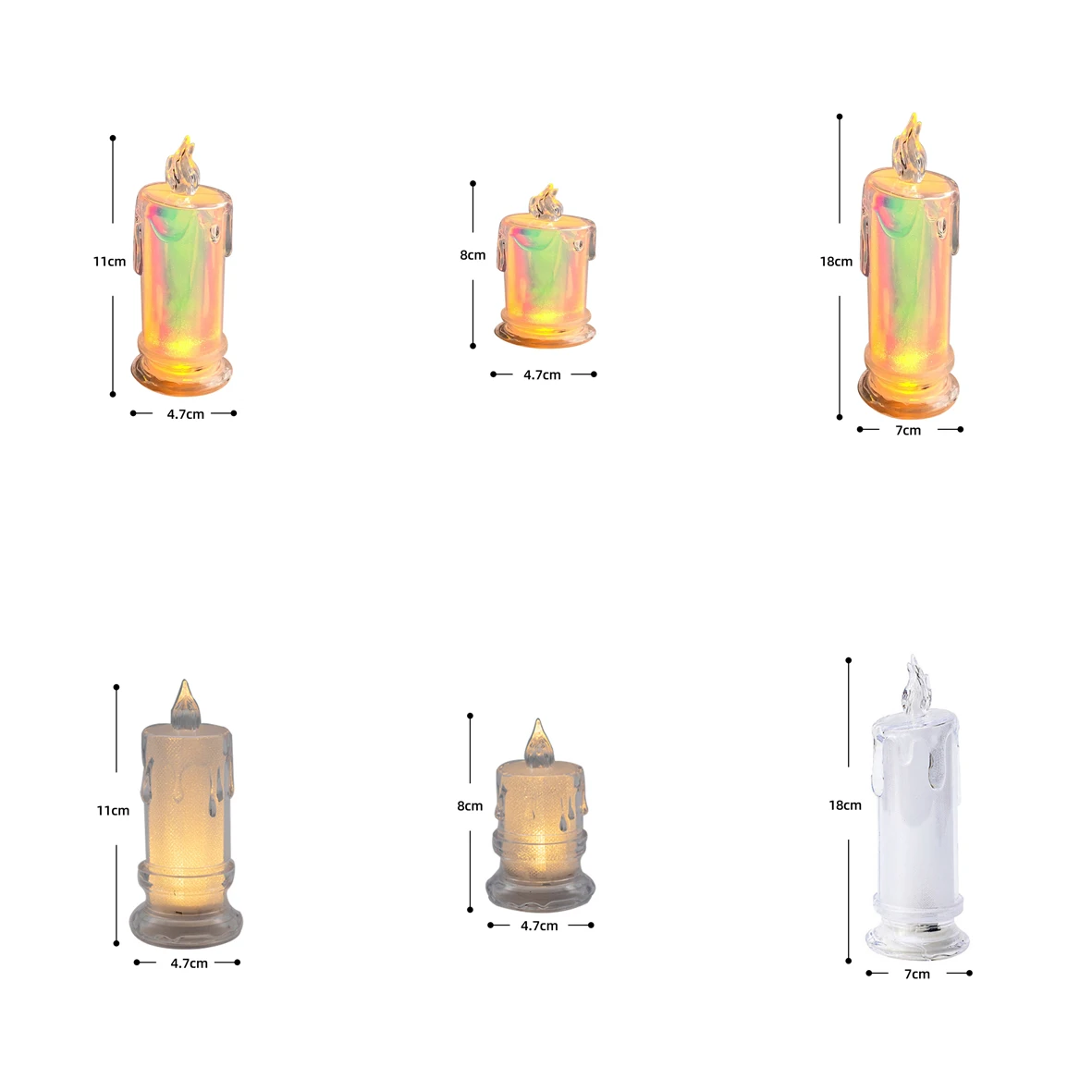 Velas Led parpadeantes sin llama con batería, pilar de plástico, luz de vela parpadeante para fiesta en casa, decoración de Halloween y Navidad