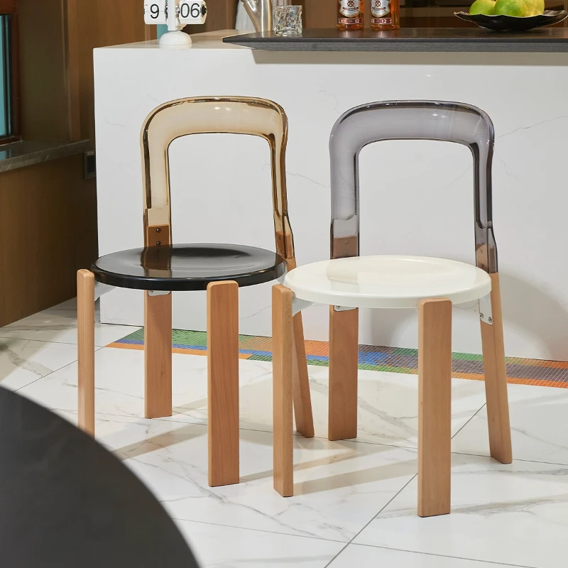 Internet celebrity ins transparent back dining chair modern home creative back leisure chair