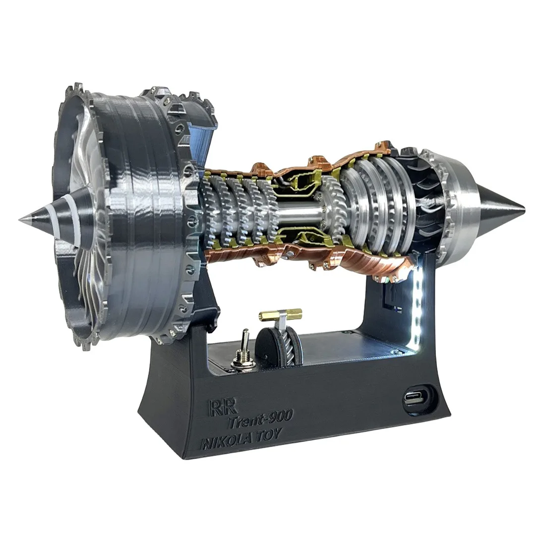 TR900 Aircraft Engine Model 25cm Super Turbofan Motor Aircraft Turbo Engine Assembly Ornament