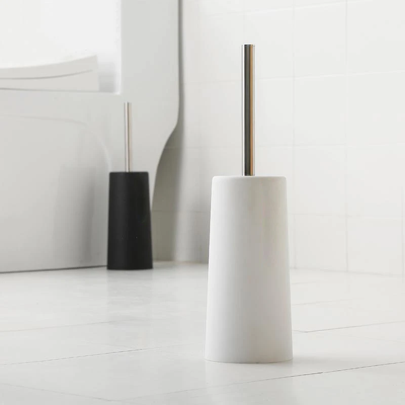 Toilet Brush and Holder, 2 Pack Toilet Brush with 304 Stainless Steel Long Handle, Toilet Bowl Brush Black