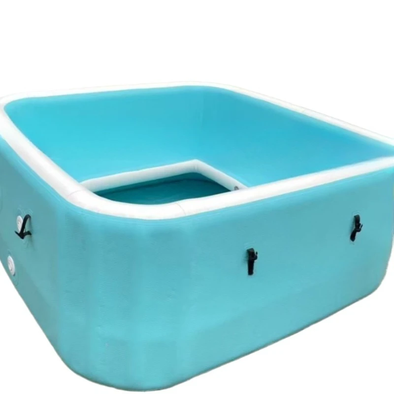 Hot Tub Square with Massage Heated Thickened Folding Portable Inflatable Brushed Hot Tub