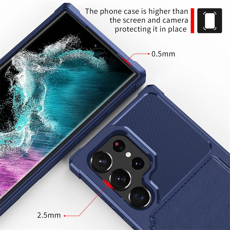 For Samsung Note20 Ultra Car Magnetic Case For Samsung Galaxy S25 S10 S20 S22 S24 Ultra S23 S21 Wallet Card Insertion Shockproof
