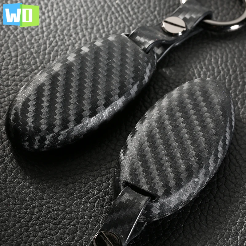 Peacekey Carbon Fiber Key Case Cover Holder For Nissan Tiida Sunny Teana X-Trail Rogue T31 T32 Livina Qashqai March For Infiniti