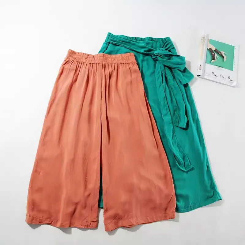 กางเกงผ้าลินินผสมคอตตอนระบายอากาศได้ดี รุ่น Ultra Special J05 เนื้อผ้านุ่มสบาย ทรงเจ็ดส่วน เอวสูง เหมาะสำหรับใส่ลำลอง ใส่ทำงาน ใส่เที่ยวช่วงฤดูร้อน