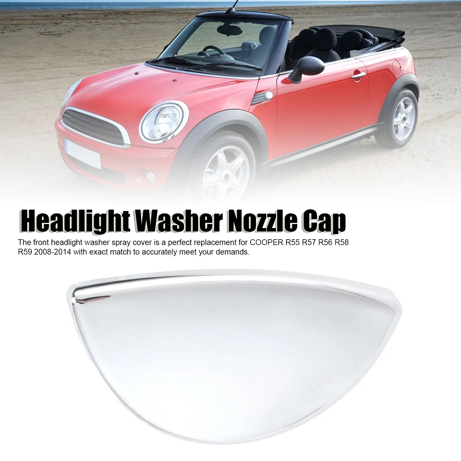 

Front Headlight Washer Water Spray Cover Replacement For Mini R55 R57 R56 R58 R59 2008-2014 61672752559 61672752560