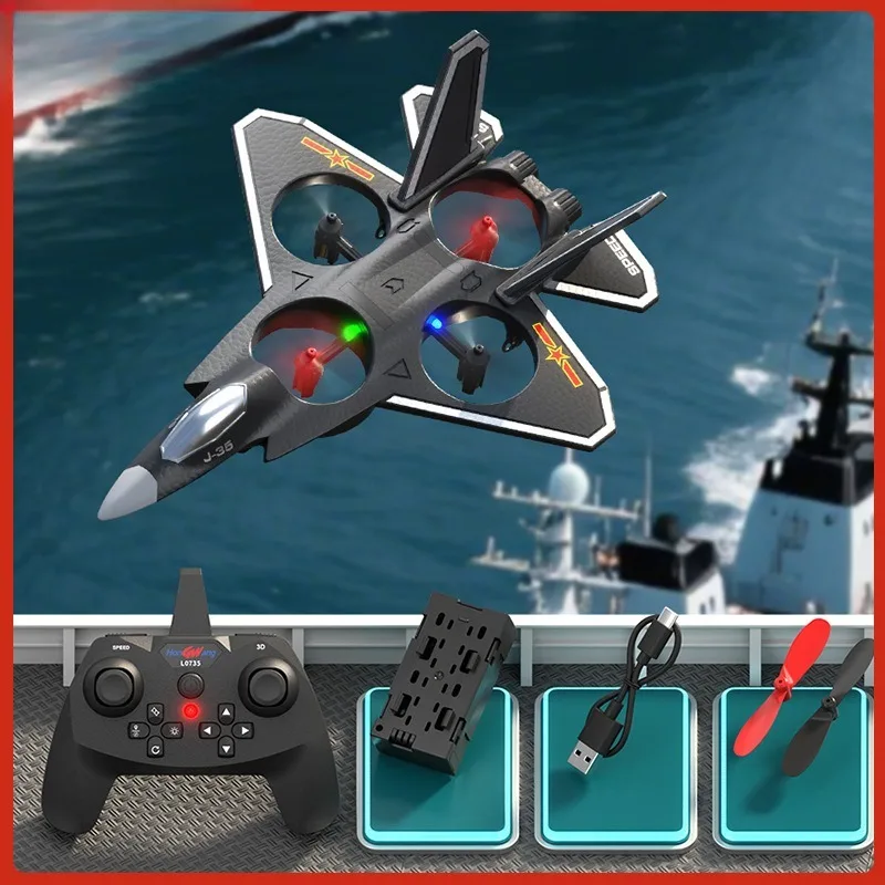 2.4GHz RC Plane Military Style Stunt Remote Control Aircraft High-Speed Easy To Fly RC Airplane Toy Kids Adults Birthday Gift