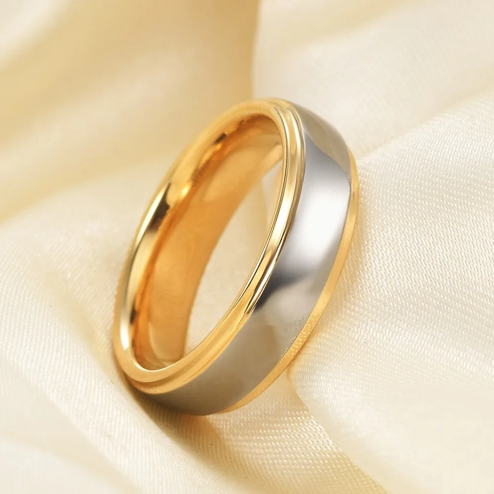 Klassischer 4/6 mm Wolfram-Herrenring, beidseitig gebogen, Roségold, Edelstahlring für Frauen, Ehering, Paare, Schmuckzubehör – Detail 2