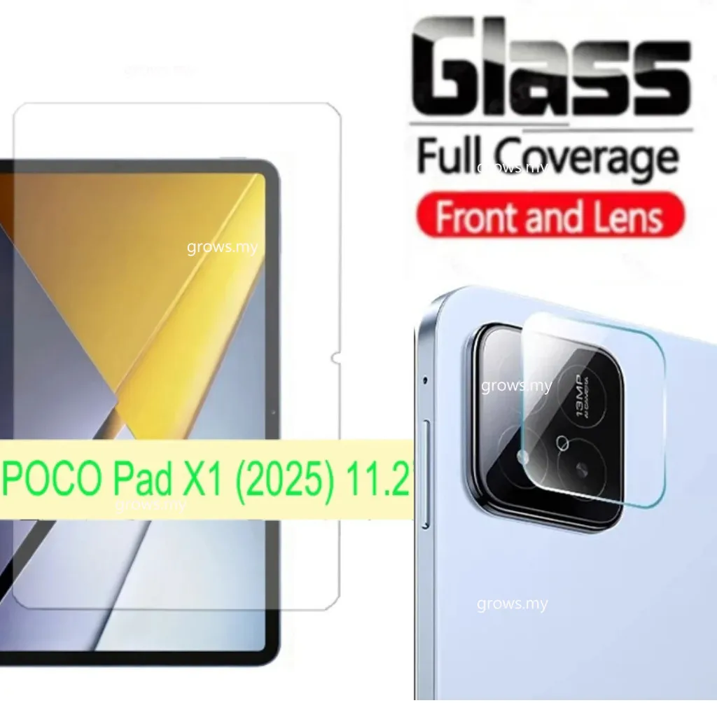 

2 in 1 Front Tempered Glass+ Lens Protector For Xiaomi Poco Pad X1 11.2"2025 8 7 7Pro Back Camera Len Clear For Mi Pad 7 8Pro