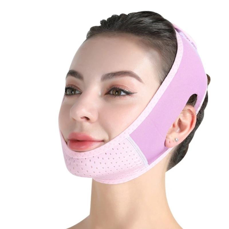 Adjustable Chin Strap V Line Lifting Mask for Face Contouring Soft Polyester Chin Strap for Jaw Line Shaping Easy to Use