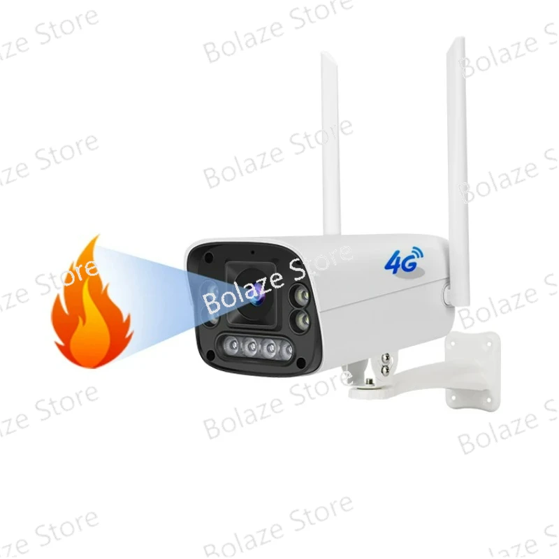 Latest 1080p Fire Detection Camera 4G Sim Card CCTV Security Camera Home Safety  Alarm Camera