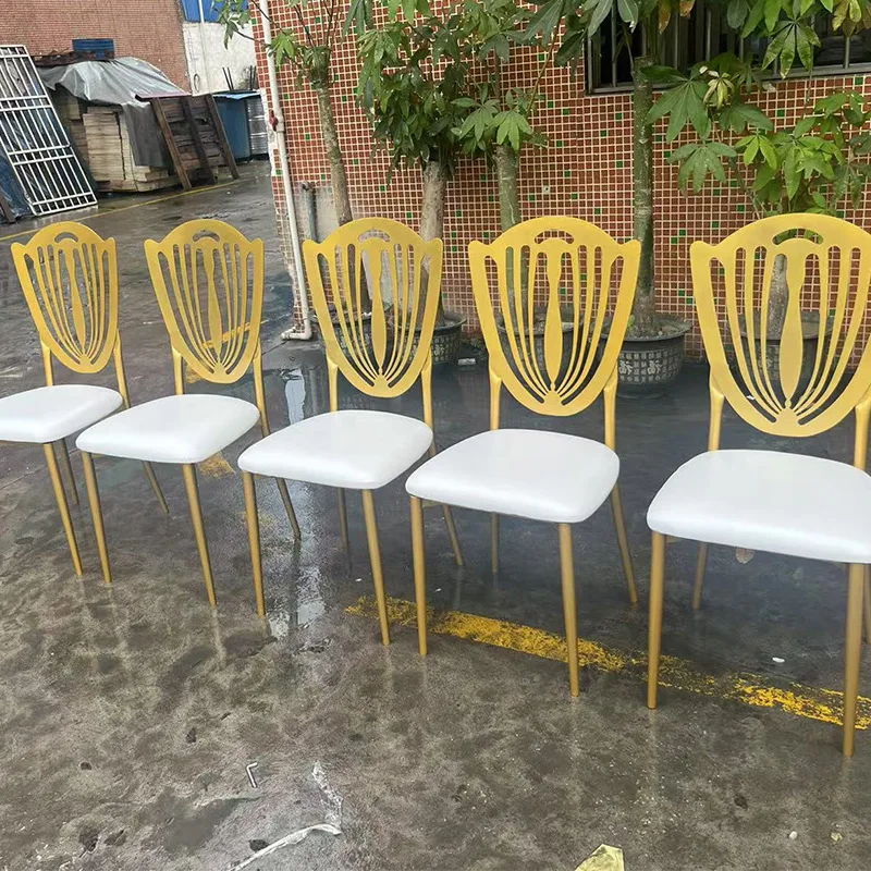 

Manufacturing Stylish Stainless Steel Dining Chair Banquet Hotel Wedding Hollow Design