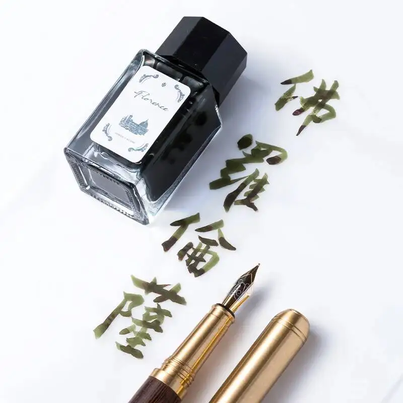 Ostrich Ink X Yunting Jointly Developed The First Bullet Of The City Series Sheen Color Ink Florence Emerald Cold Jade