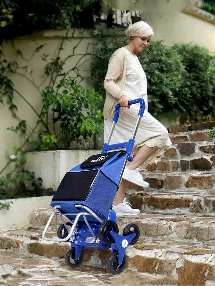 Electric Stair Climber, Shopping Cart, Home Grocery Cart, Foldable, Portable Small Hand-Pulled Cart