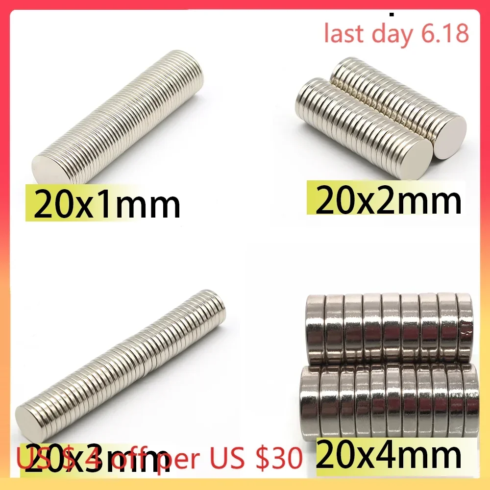 

N35 20x1 20x2 20x3 20x4 Magnet N35 Neodymium Magnets Nickle Coating 20x2 20x3 Search Magnetic Fridge DIY 20x4