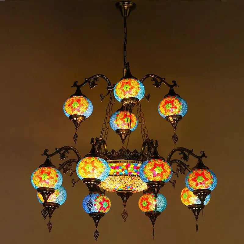 Romantic Turkish Liuli Classical Homestay Retro Club Coffee Western Restaurant Xinjiang Restaurant Bar Chandelier