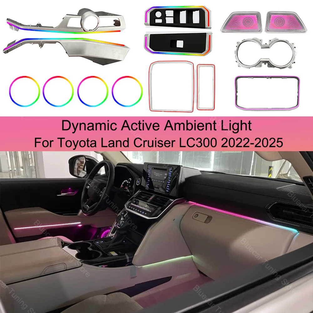 Dynamic Active Ambient Light  For Toyota Land Cruiser LC300 2022-2025 27 Lights Car Accessoires Voiture Car Gadgets Accesorios
