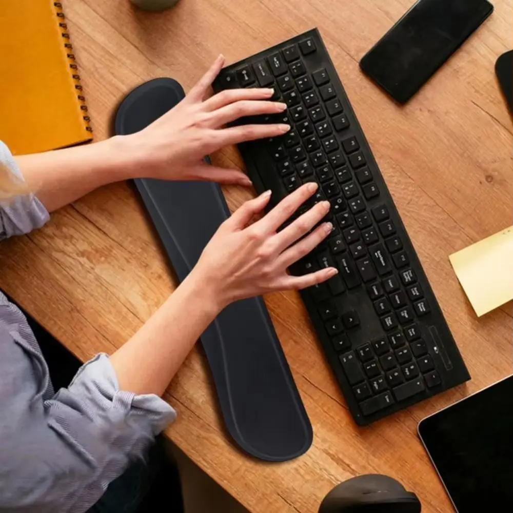 Memory Foam Keyboard Wrist Rest Pad Non-Slip Pain Relief Mouse Pad Superfine Fiber Easy Typing Keyboard Palm Rest
