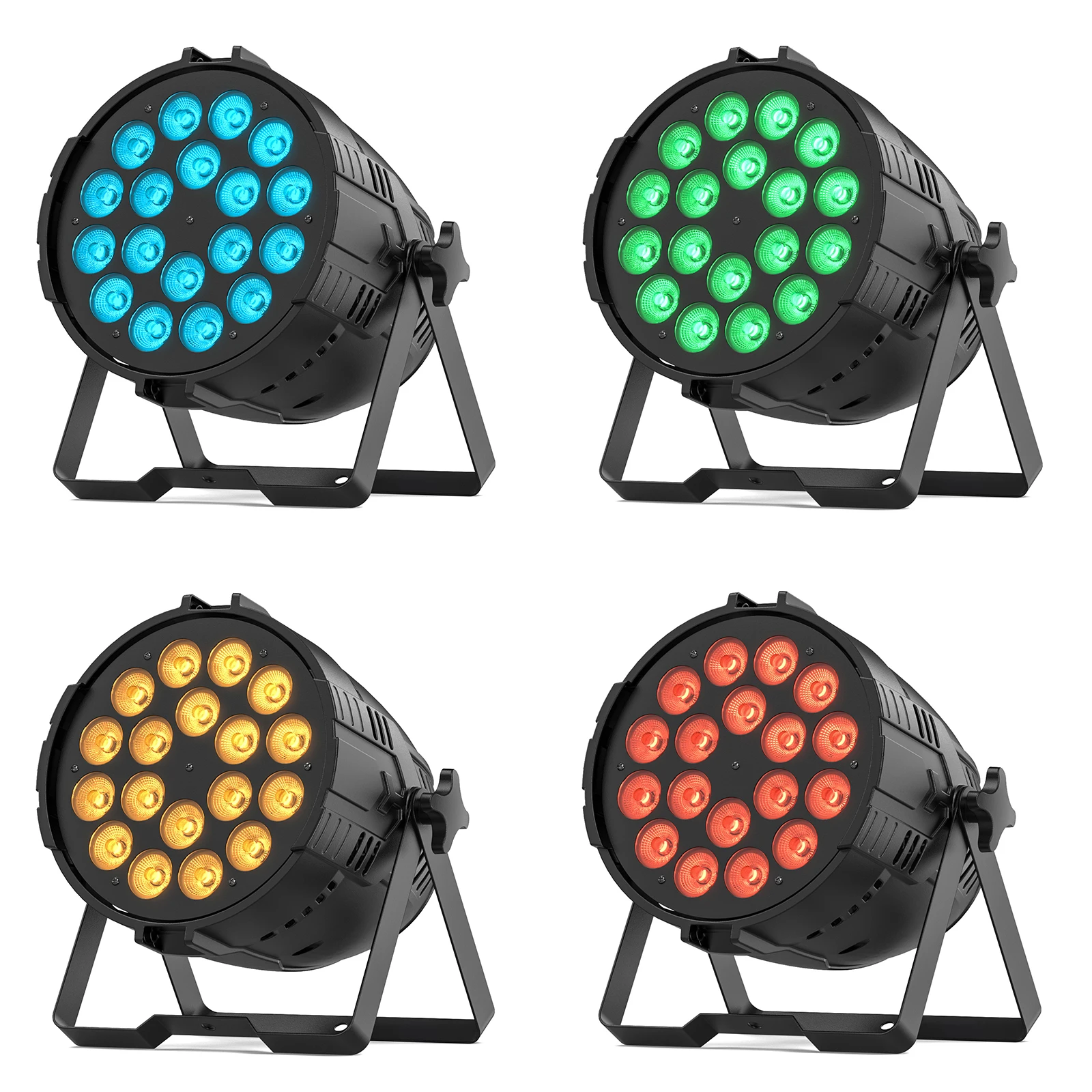 

U'King 4 шт. 180 Вт 18 светодиодный светильник Par 18x10 Вт RGBL лимонно-зеленый 4IN1 сценический светильник DMX512 со стробоскопом Par Light для DJ Disco Party KTV