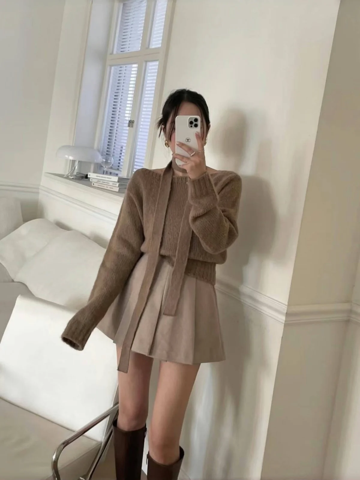 Retro Off-oulder Knitwear Women's Spring New One-oulder Elegance Subtle Ne Hanging Sweater Sli Top