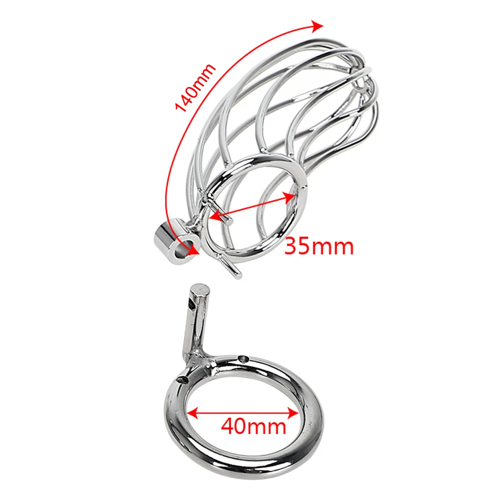 IKOKY Cock Cage Sex Toys for Men Lockable Stainless Steel Penis Cock Ring Sleeve Lock Male Chastity Device Chastity Belt