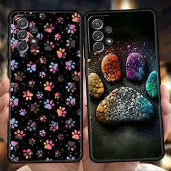 Dog Footprint Paw Cute Phone Case for Samsung Galaxy A15 A14 A25 A54 A34 A51 A71 A72 A73 A32 A52 A52S A11 A31 A41 5G Soft Shell