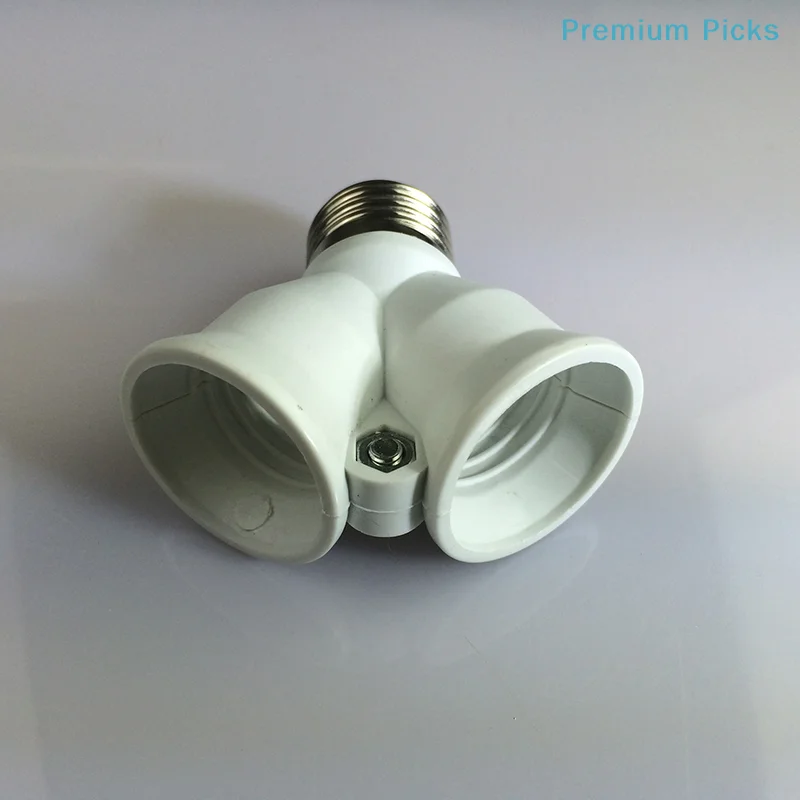 2 In 1 Dual E27 Lamp Holder Converter For Bulb Lighting LED Base Screw Light Lamp Bulb Socket E27 To 2-E27 Splitter Adapter