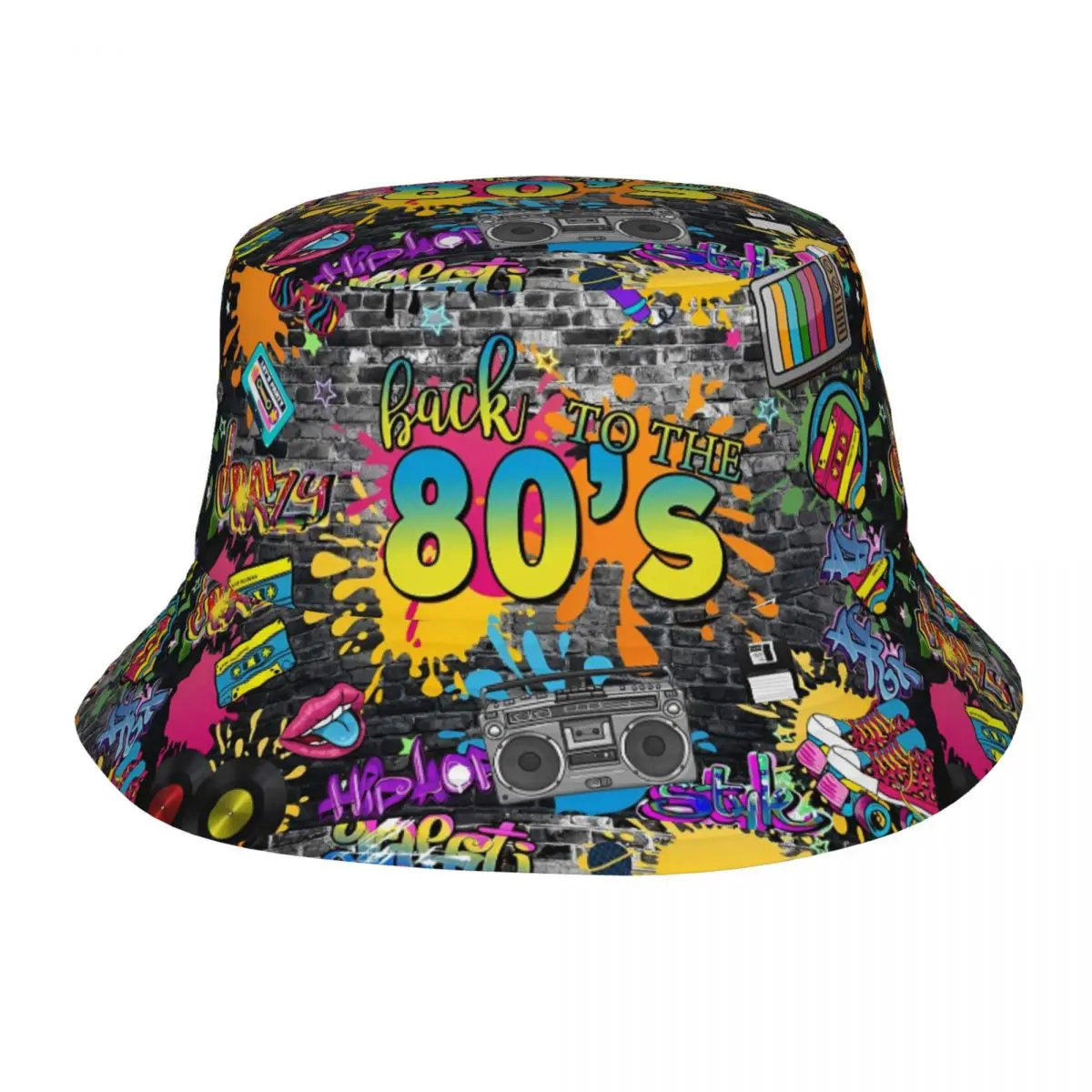 

Пляжная шляпа Ретро 80-х 90-х годов Мерч Панама Стильная мужская и женская шляпа от солнца Граффити Музыка Боб Шляпа Рыбалка Кепка на открытом воздухе