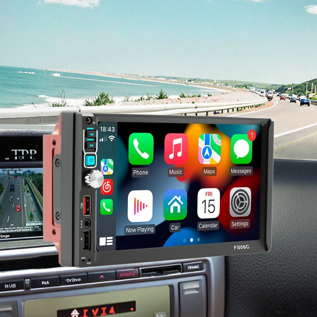 Creatall 7-Inch Dual Reel Reverse  MP5 Player for Bluetooth Central Control Screen CarPlay Navigation Android Auto Mirror