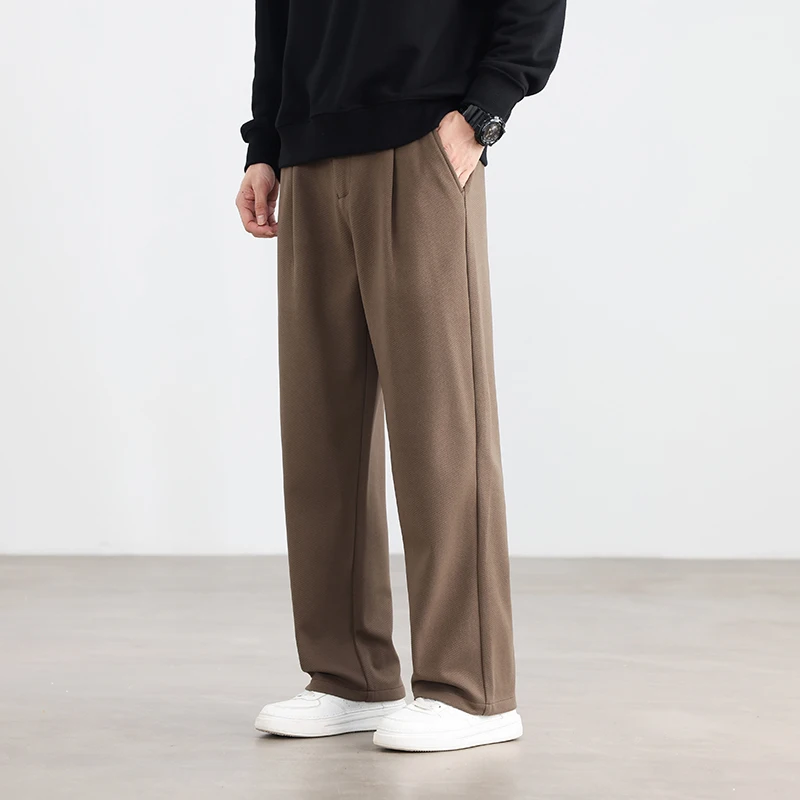 

Fashion Men Thermal Cosy Trousers Khaki Black Fleece-lined Thickening Pants with Soft Skin-friendly Warmth Fabric Underwear 2025