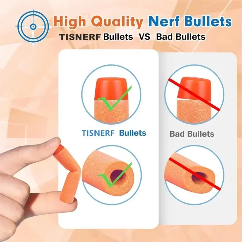 1000-50 Stuks Oranje Massief Ronde Kop Kogels 7.2Cm Voor Nerf Serie Blasters Vullen Darts Kinderen Speelgoed Pistool Accessoires
