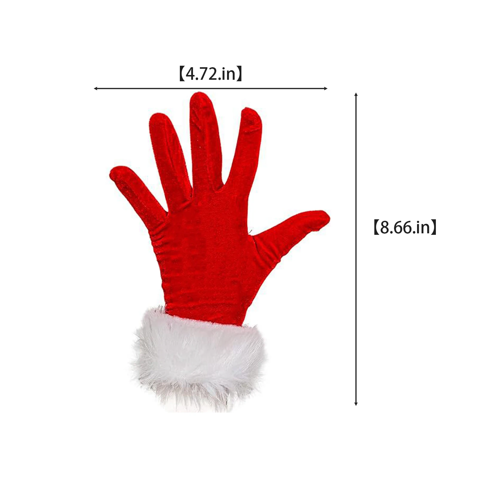 Santa Claus Festive Gloves White Fur Fancy Dress Party Short Red Santa Full Finger Gloves Christmas Costume Accessories Mittens